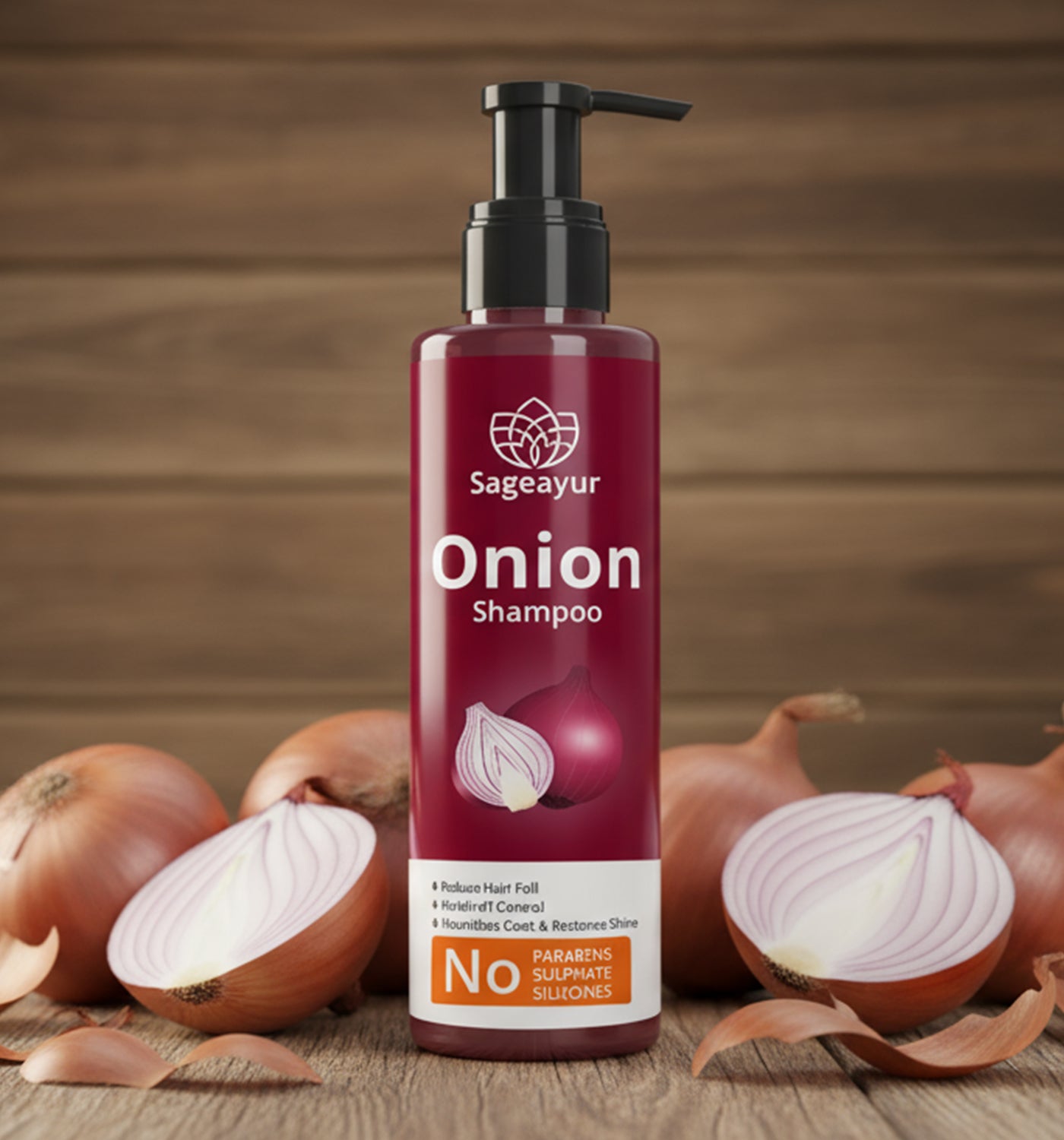 Sageayur Onion Anti-Hair Fall Shampoo|100% Ayurvedic -200Ml